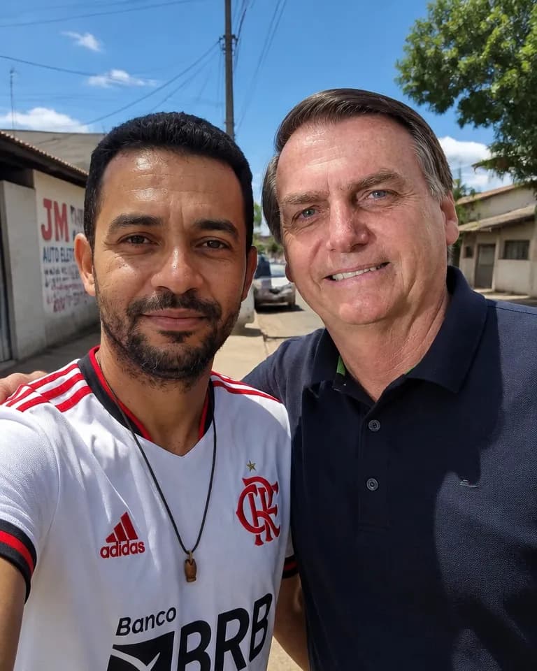 Exemplo fictício: Selfie na rua